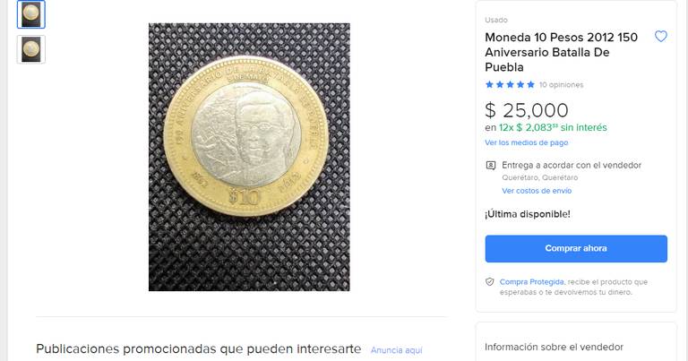 La moneda de 10 pesos de la Batalla de Puebla que se pelean los  coleccionistas, ¿la conoces? - El Sol de Puebla | Noticias Locales,  Policiacas, sobre México, Puebla y el Mundo