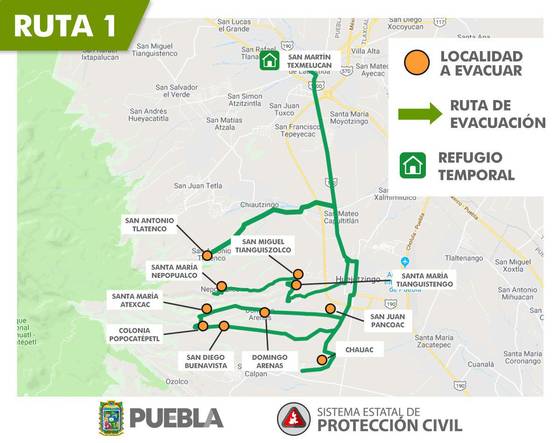 Resultado de imagen para mapa de rutas de evacuacion